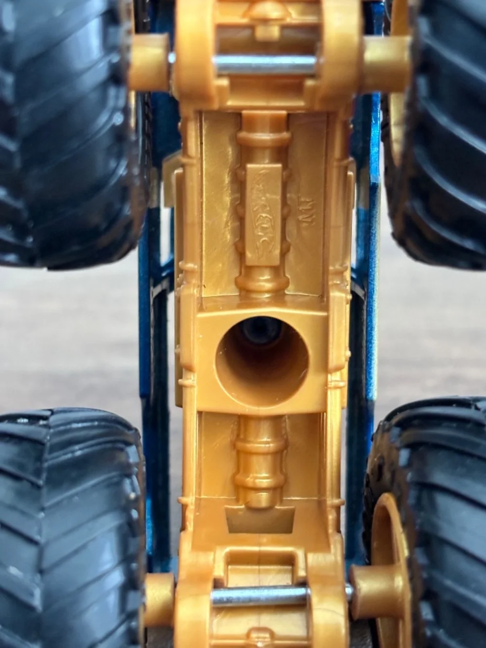 Mattel 1:64 Bigfoot Die Cast Metal Monster Truck Blue Gold Tires Hot Wheels Toy